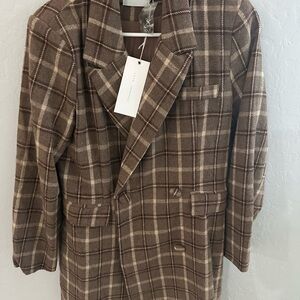 Brown Plaid Women’s Coat